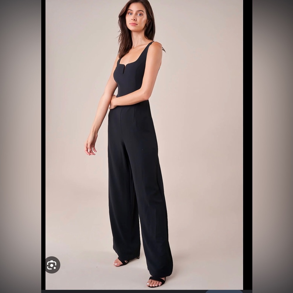 NWT Sugarlips Black Square Neck Jumpsuit